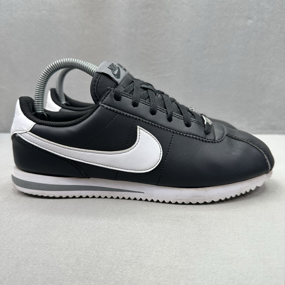 Womens 8 / 6.5Y Nike Cortez Shoes Black / Cool Grey / White Casual Retro Sneaker